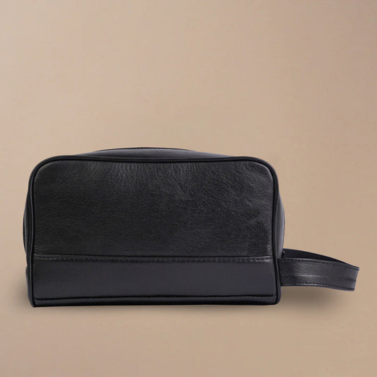 toiltery leather bag