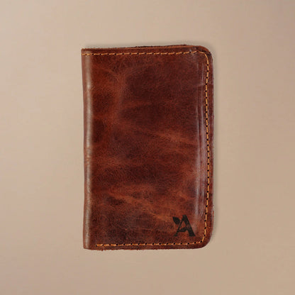 Crazy horse leather card holder