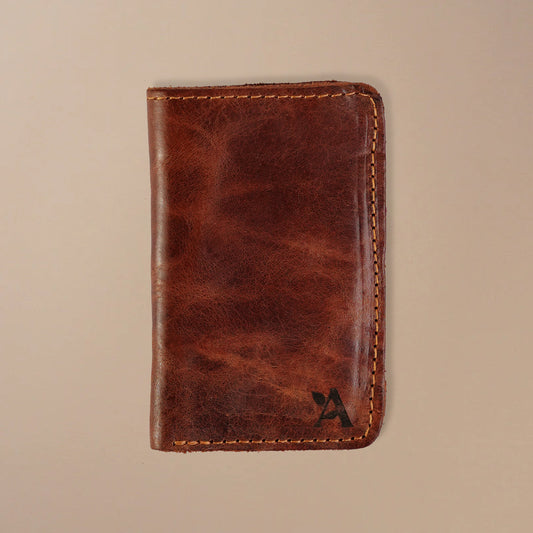 Crazy horse leather card holder