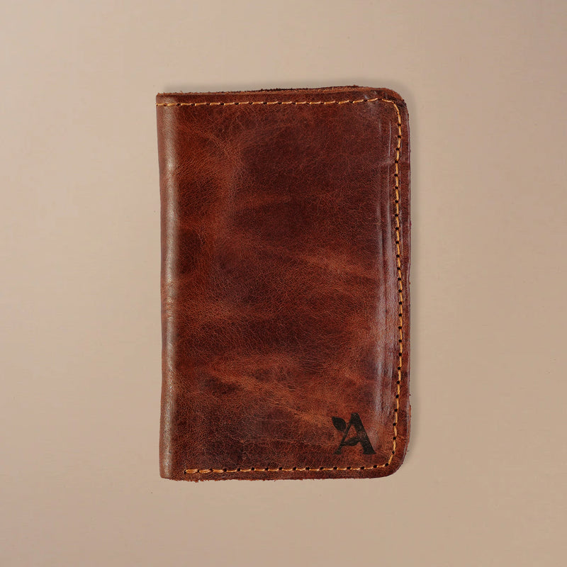 Crazy horse leather card holder
