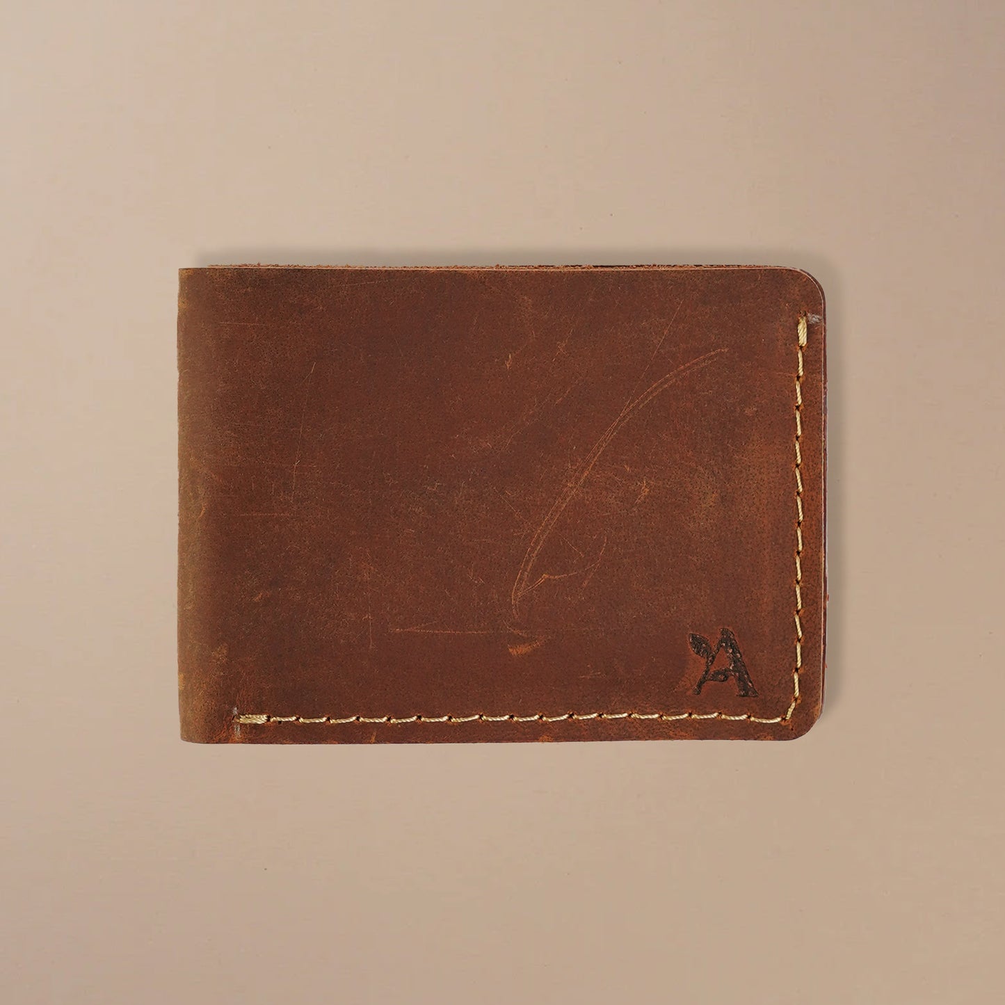 Crazy hearts bifold leather wallets (hand made)