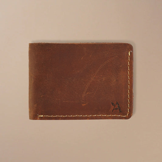 Crazy hearts bifold leather wallets (hand made)