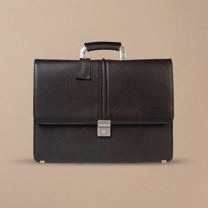 Executive leather laptop messenger bag
