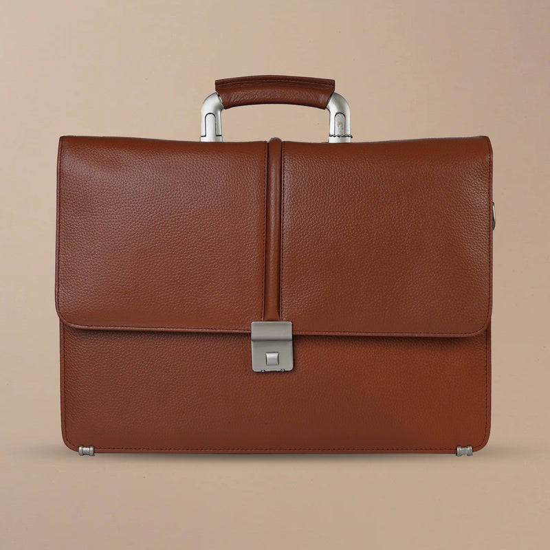 Leather laptop messenger bag