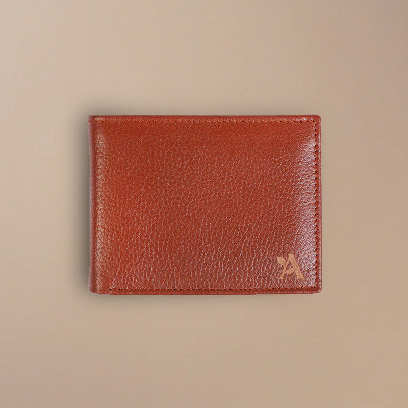 Mild leather bi-fold wallet