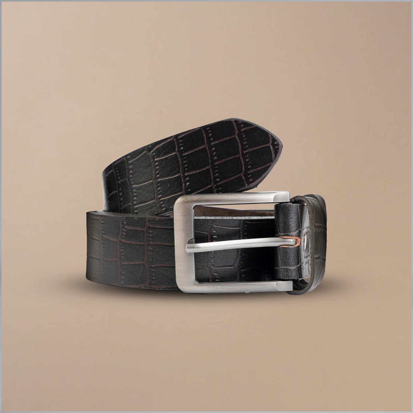 Crocodile leather belt