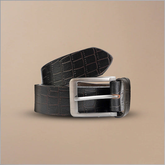 Crocodile leather belt