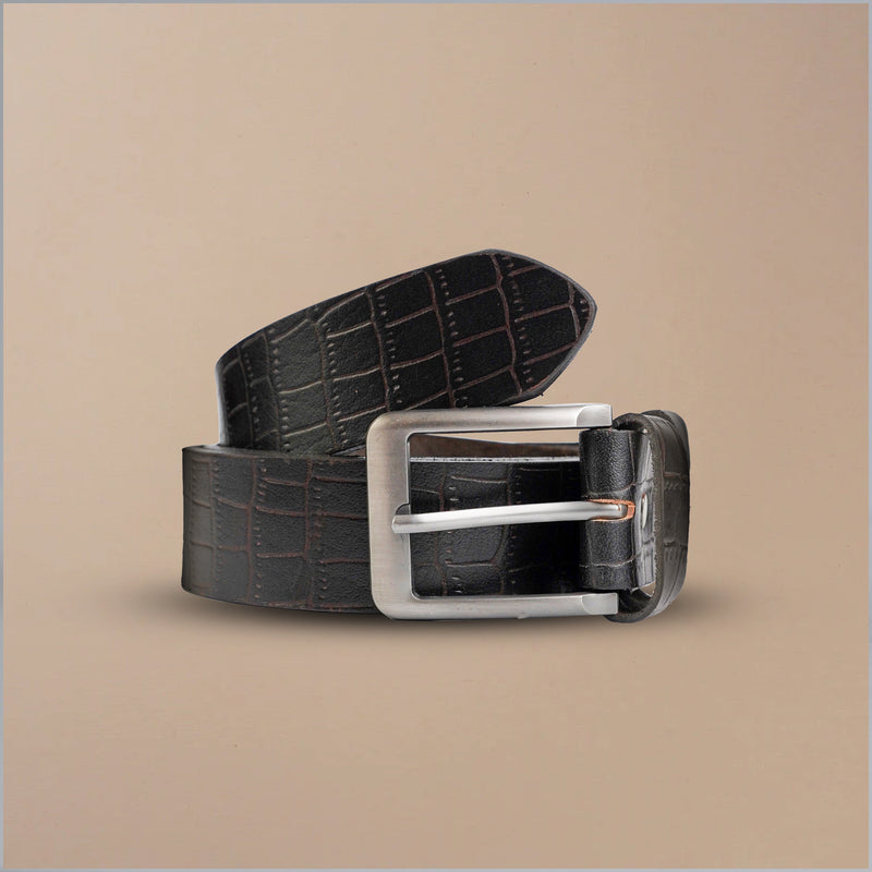 Crocodile leather belt