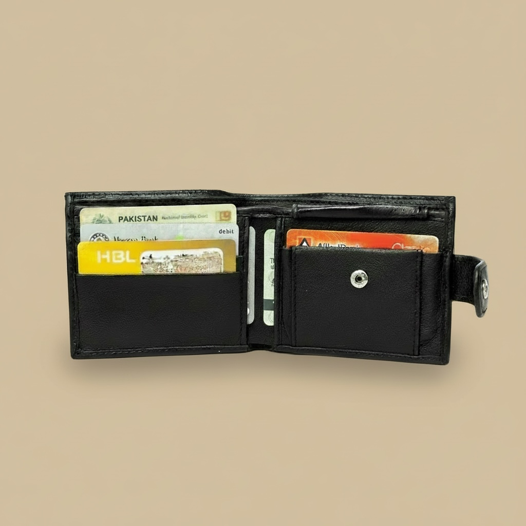 Snap lock-Leather wallet