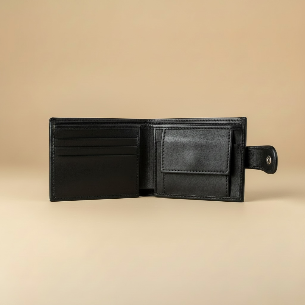 Snap lock-Leather wallet